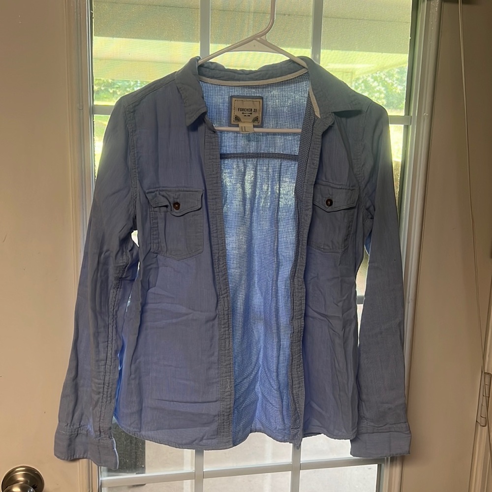 Forever 21 blue button down